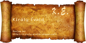 Király Évald névjegykártya